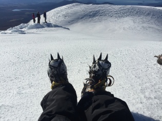 That's what crampons on your boots look like