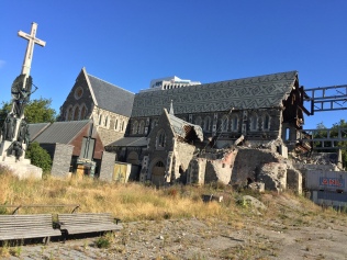 The old Christchurch Cathedral, largely destroyed by the 2011 earthquake.