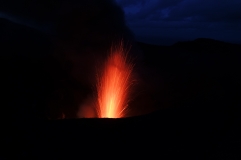 The eruptions were even more spectacular at night