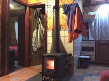 Our cozy lodging in Hornopirén, nice place to read on a torrentially rainy day.