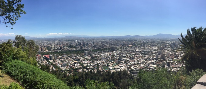 View of Santiago from the top of San Cristobal Hill.